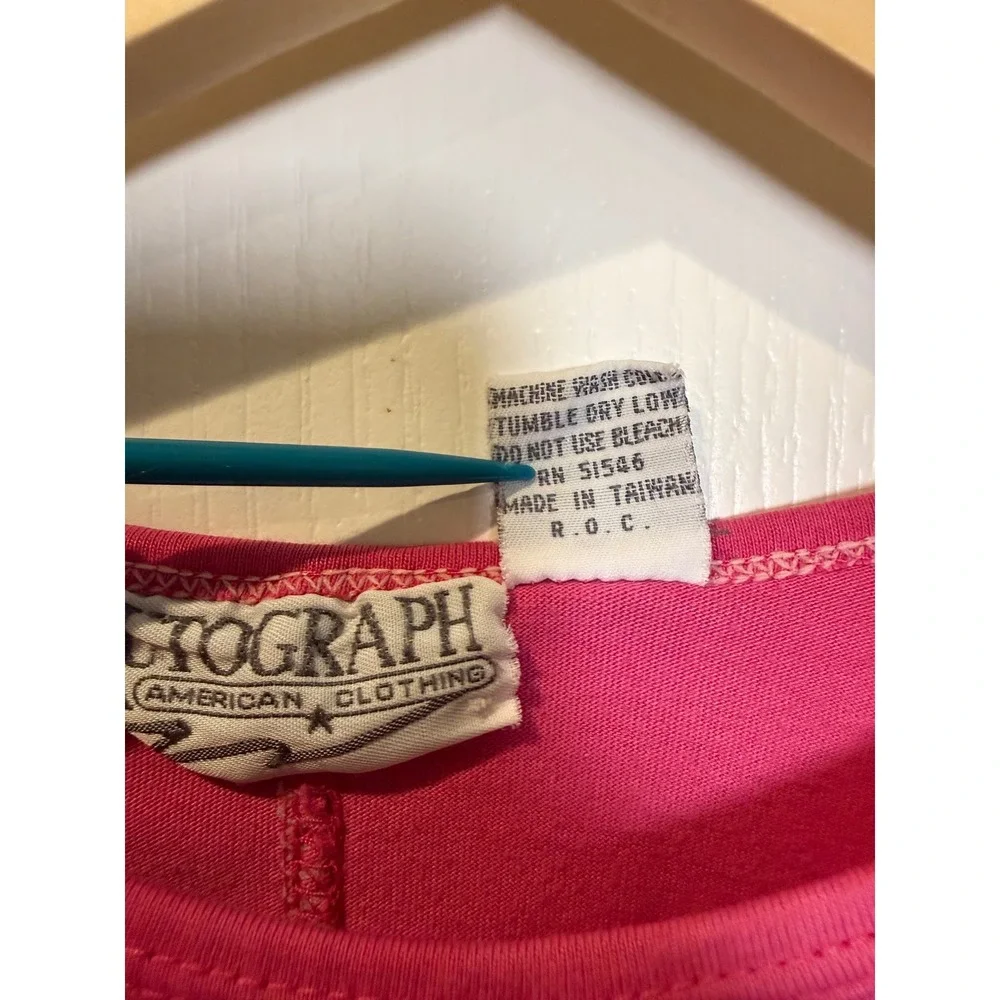 Autograph Pink Pocket Tee Women's Small Embroidered Y2K Cottagecore Top Vintage